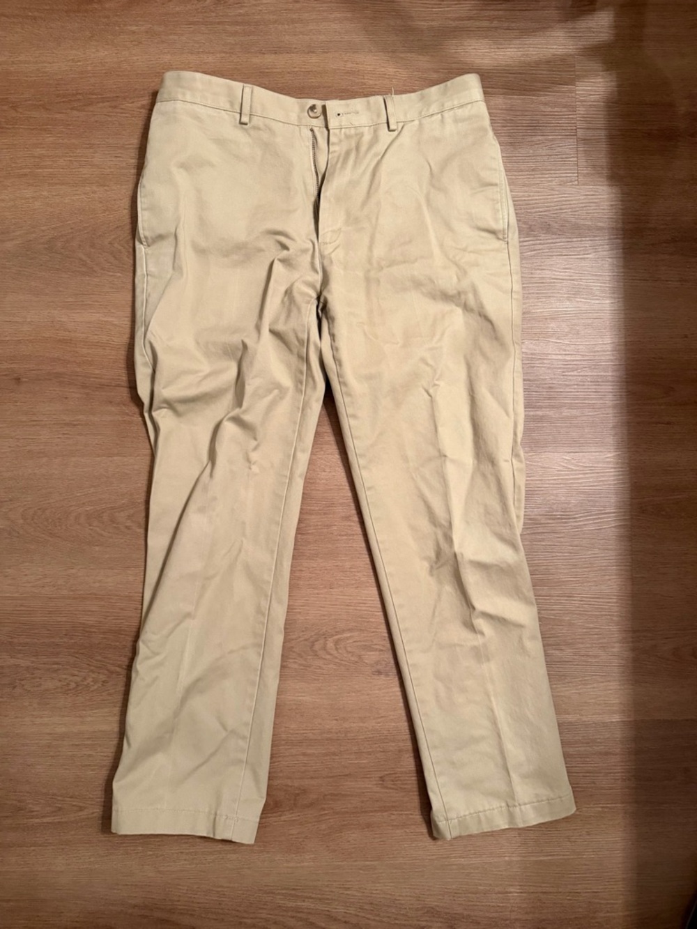 Lands' End Men's Tan Chino Pants - Straight Leg